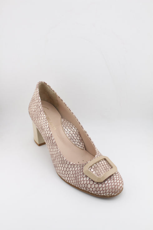 DFC Relax Hexagonal Textured Block Heel Pumps